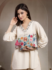 Thread Bloom Canvas Floral Embroidered Sling Bag