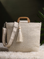 Earth Edit Cotton Chevron Woven Handheld Bag