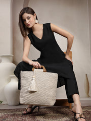 Earth Edit Cotton Chevron Woven Handheld Bag