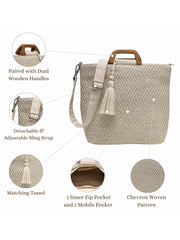 Earth Edit Cotton Chevron Woven Handheld Bag