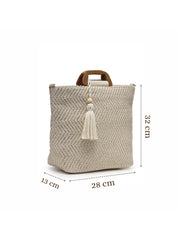 Earth Edit Cotton Chevron Woven Handheld Bag