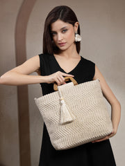 Earth Edit Cotton Chevron Woven Handheld Bag