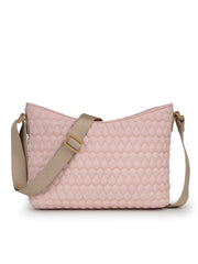Drift Pastel Pink Polyester Quilted Sling Bag