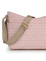Drift Pastel Pink Polyester Quilted Sling Bag