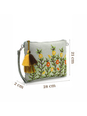 Thread Bloom Cotton Floral Embroidered Sling Bag