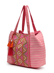 Folklore Edit Cotton Diamond Beaded Hobo Bag