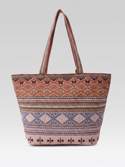 Earth Edit Rust Ethnic Jacquard Tote Bag