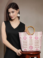 Petal Posh Cotton Floral Embellished Handheld Bag