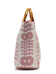 Petal Posh Cotton Floral Embellished Handheld Bag