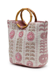 Petal Posh Cotton Floral Embellished Handheld Bag