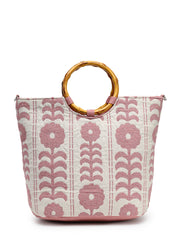 Petal Posh Cotton Floral Embellished Handheld Bag