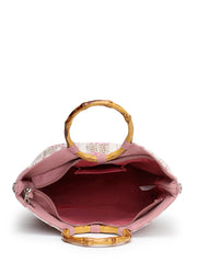 Petal Posh Cotton Floral Embellished Handheld Bag