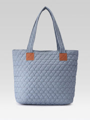 Uno Powder Blue Diamond Quilted Tote Bag