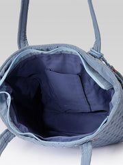 Uno Powder Blue Diamond Quilted Tote Bag