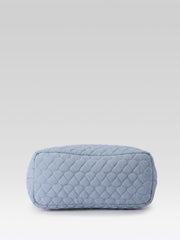 Uno Powder Blue Diamond Quilted Tote Bag