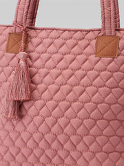Uno Dusty Pink Diamond Quilted Tote Bag