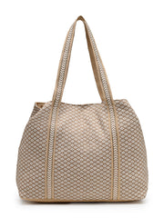 Folklore Edit Cotton Chevron Embellished Hobo Bag