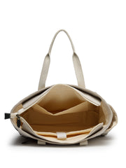 Anekaant Timber & Thread Off White Jute Solid Tote Bag
