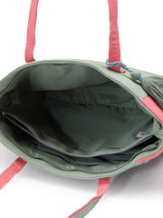 Hue Cotton Canvas Colourblocked Tote Bag