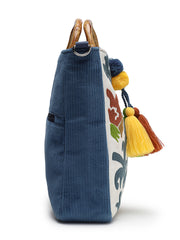 Tribal Sutra Canvas Floral Embroidered Handheld Bag