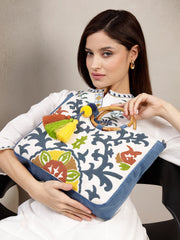 Tribal Sutra Canvas Floral Embroidered Handheld Bag