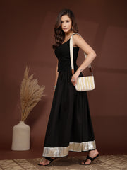Anekaant Earth Edit Off White & Mustard Jacquard Striped Sling Bag