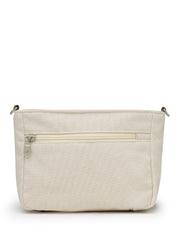 Anekaant Earth Edit Off White & Mustard Jacquard Striped Sling Bag