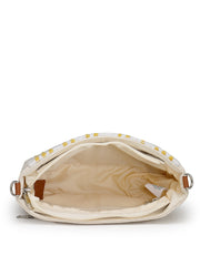 Anekaant Earth Edit Off White & Mustard Jacquard Striped Sling Bag