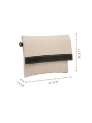 Anekaant Timber & Thread Off White Jute Solid Sling Bag