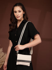 Anekaant Timber & Thread Off White Jute Solid Sling Bag