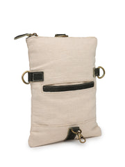 Anekaant Timber & Thread Off White Jute Solid Sling Bag