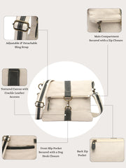 Anekaant Timber & Thread Off White Jute Solid Sling Bag