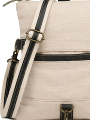 Anekaant Timber & Thread Off White Jute Solid Sling Bag
