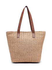 Anekaant Earth Knots Beige Jute Woven Design Tote Bag