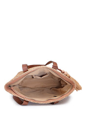 Anekaant Earth Knots Beige Jute Woven Design Tote Bag