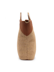 Anekaant Earth Knots Beige Jute Woven Design Handheld Bag
