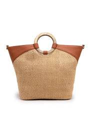 Anekaant Earth Knots Beige Jute Woven Design Handheld Bag