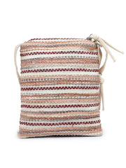 Anekaant Lines & Loops Pastel Pink Acrylic Stripped Sling Bag