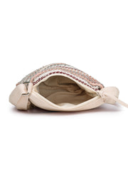 Anekaant Lines & Loops Pastel Pink Acrylic Stripped Sling Bag