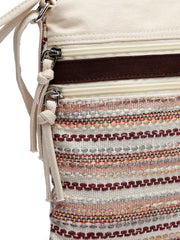 Anekaant Lines & Loops Pastel Pink Acrylic Stripped Sling Bag