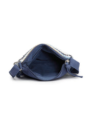 Anekaant Lines & Loops Navy Acrylic Striped Sling Bag