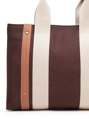 Anekaant Sutra Soil Coffee Brown Canvas Colorblocked Handheld Bag