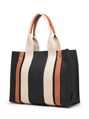 Anekaant Sutra Soil Black Canvas Colorblocked Handheld Bag