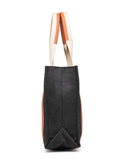 Anekaant Sutra Soil Black Canvas Colorblocked Handheld Bag