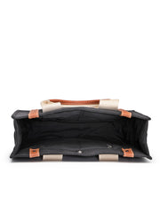 Anekaant Sutra Soil Black Canvas Colorblocked Handheld Bag