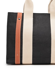 Anekaant Sutra Soil Black Canvas Colorblocked Handheld Bag