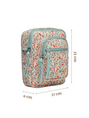 Anekaant Meadow Tales Teal Canvas Floral Sling Bag