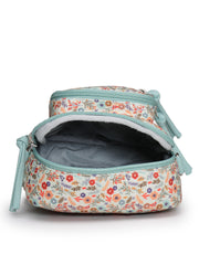 Anekaant Meadow Tales Teal Canvas Floral Sling Bag