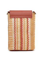 Anekaant Earth Knots Tan Jute Striped Mini Sling Bag