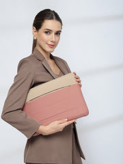 Drift Dusty Pink Polyester Colourblocked Laptop sleeve (Upto 14")